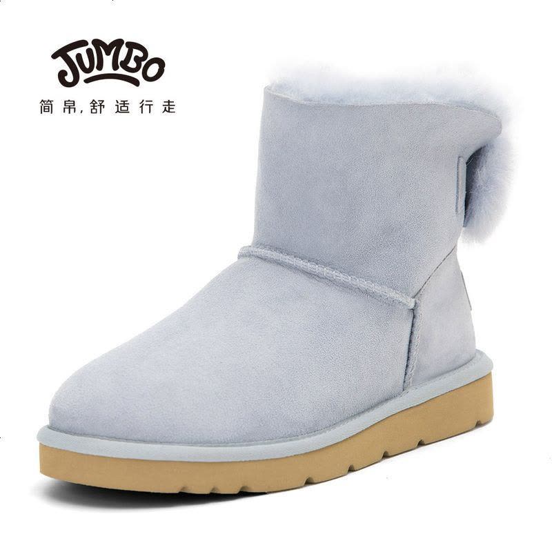 简帛2019秋冬新款澳洲羊皮毛一体雪地靴女中筒加厚保暖防滑5607图片