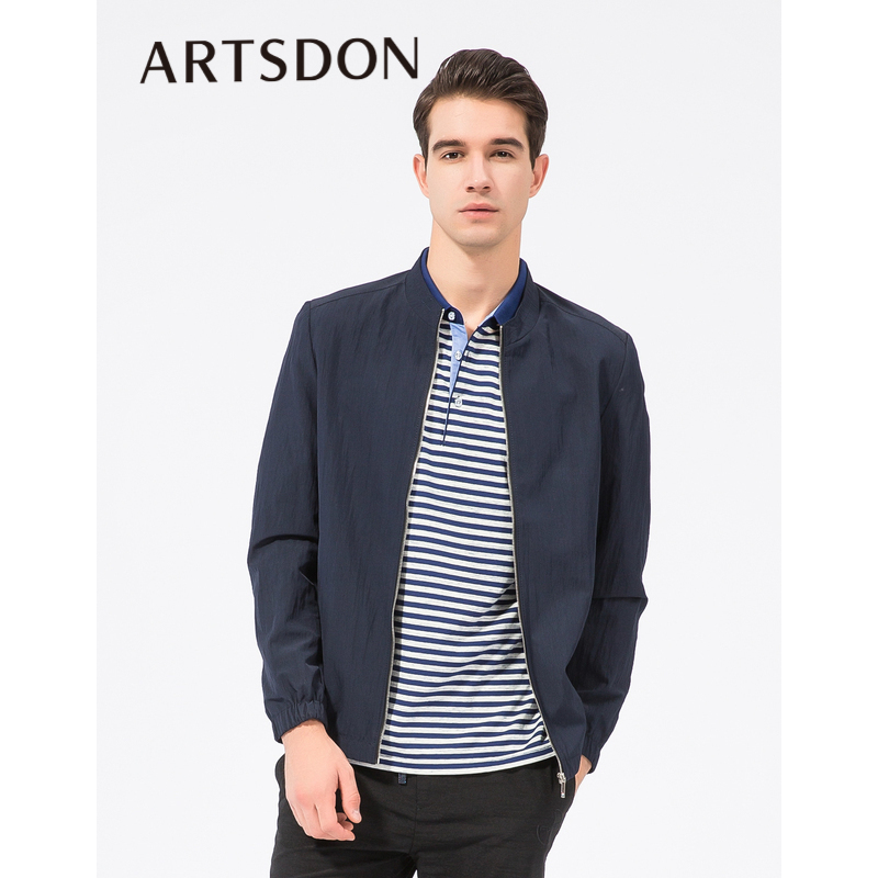 Artsdon/阿仕顿商务休闲夹克秋季男士外套上衣服纯色潮流帅气