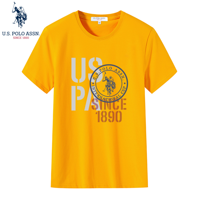 基本信息 USPOLO ASSN（100%棉）夏季新款男士短袖T恤衫运动休闲时尚简约圆领潮牌印花图案宽松上衣