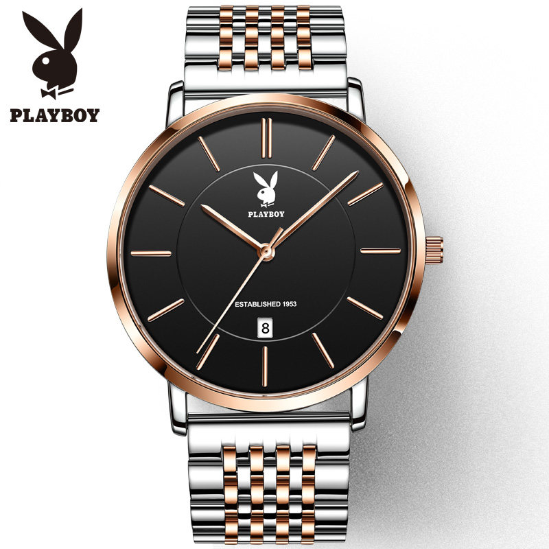 花花公子playboy男士手表正品黑科技手表超薄石英表潮流韩版简约情侣