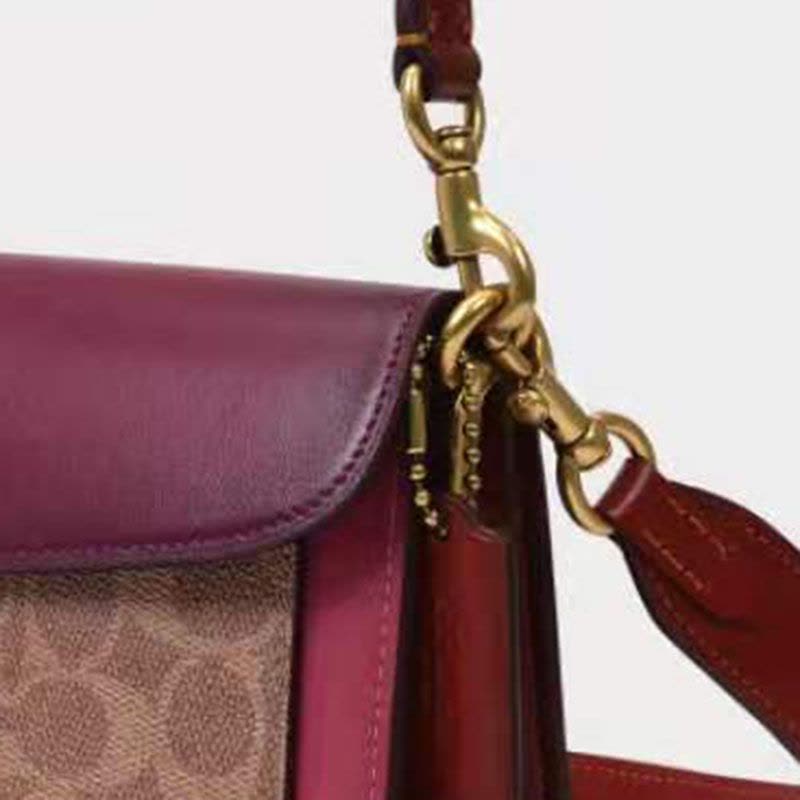 COACH TABBY 通勤肩背包 C扣 织物拼皮 91215图片