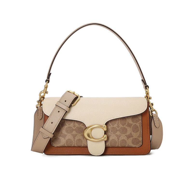 蔻驰 COACH 91215B4SBI 通勤肩背包 织物拼皮 女士单肩包91215图片