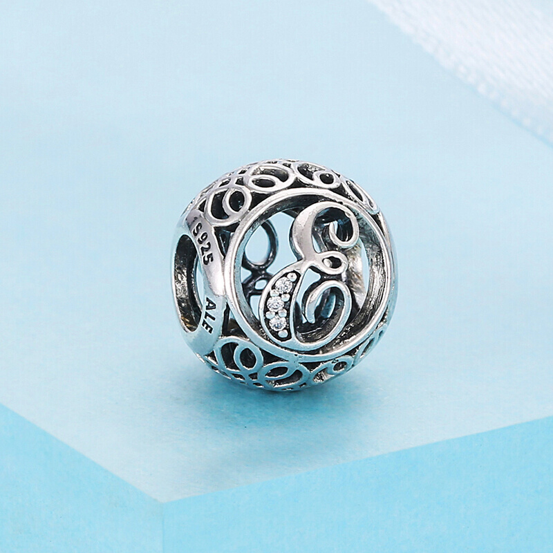 PANDORA潘多拉 复古字母E 925银 串饰-791849CZ