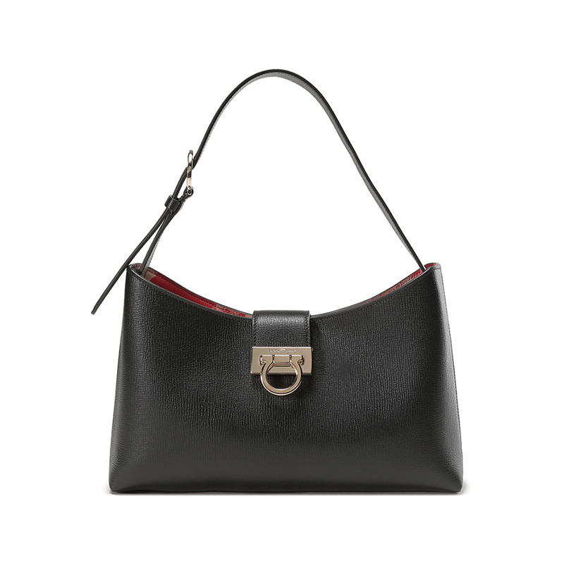 Salvatore Ferragamo菲拉格慕 女士Trifolio系列Gancini扣饰手提单肩包腋下包 212499