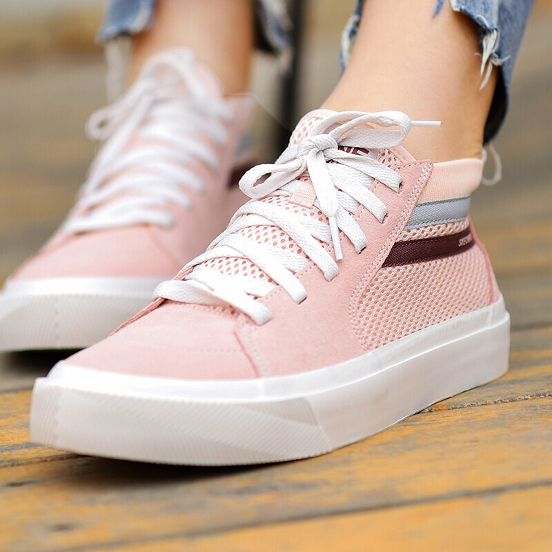 斯凯奇skechers女鞋运动鞋中帮轻便透气网布缓震休闲鞋帆布鞋18070