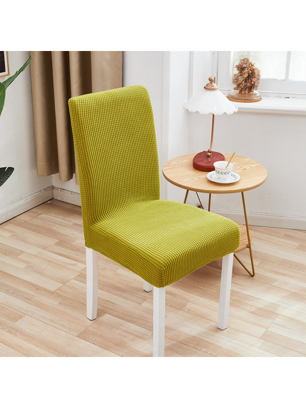 Ceba格纹摇粒绒加厚连体弹力酒店饭店餐厅椅子套罩防污凳子套椅套