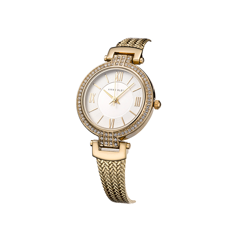 安妮克莱因（ANNE KLEIN）摩登复古系列简约精细网状石英女士手表AK/2462SVGB