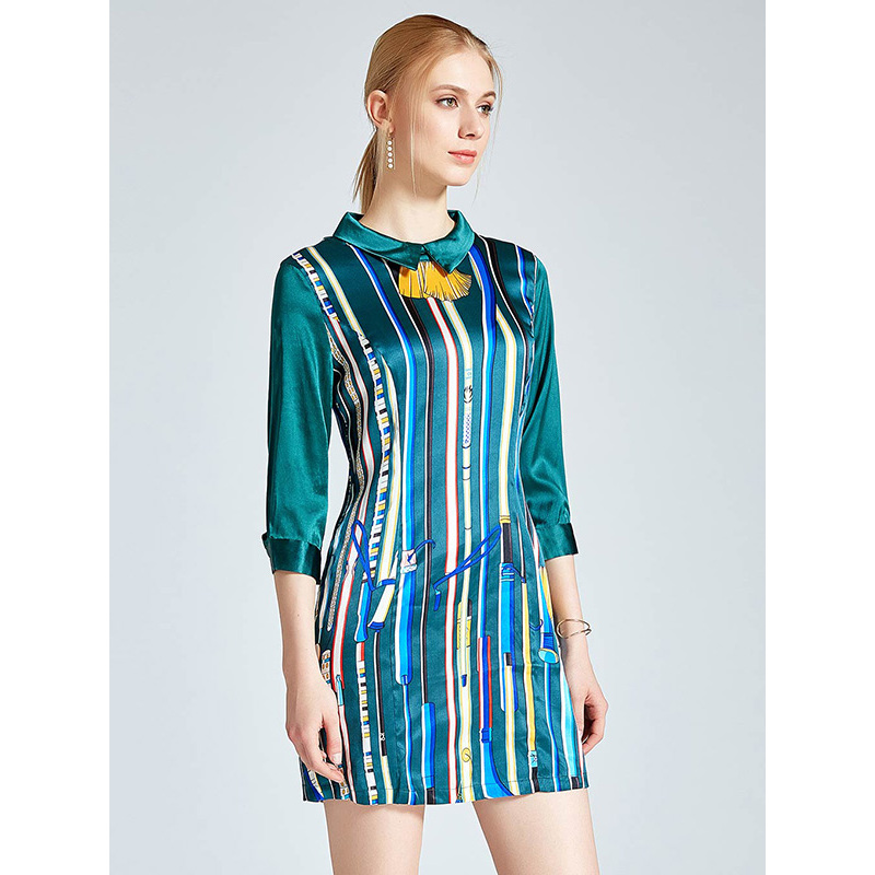 tyj400lv复古时尚真丝连衣裙