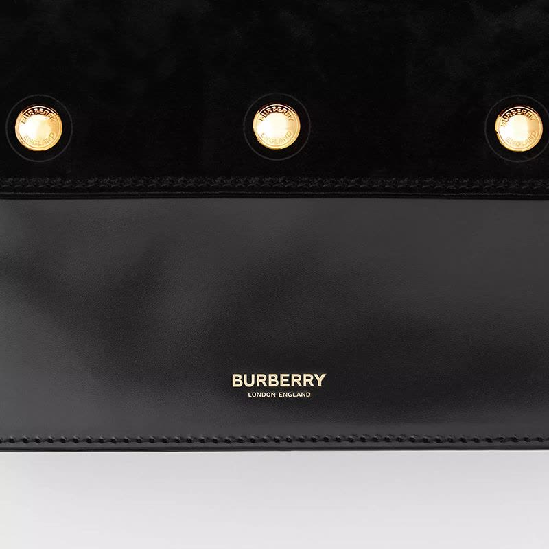 【预定】BURBERRY/博柏利 Title - 迷你口袋细节麂皮拼皮革泰尔特手袋 19*5*15CM图片