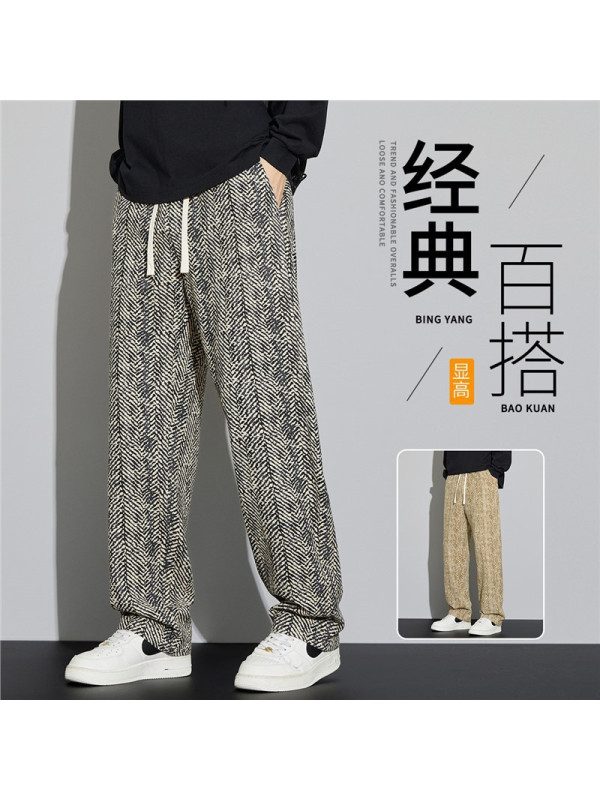 2026新款宽松休闲裤男韩版潮流百搭裤子夏季款坠感阔腿时尚长裤子