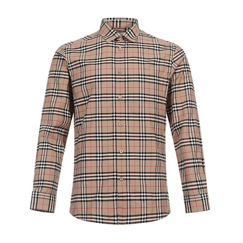 burberry博柏利男款棉质长袖衬衫80209661视频