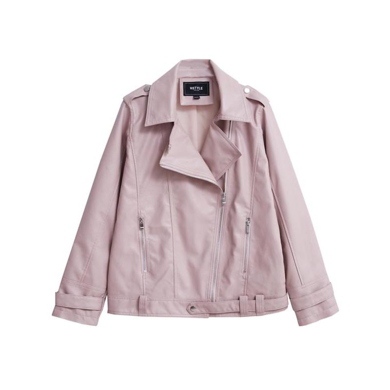 韩都衣舍2018韩版女装秋装新款短款宽松机车夹克外套皮衣gy9528筱