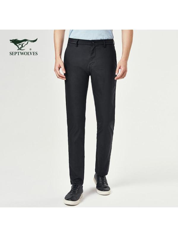 七匹狼休闲裤2019春季男士时尚商务休闲修身微弹长裤子
