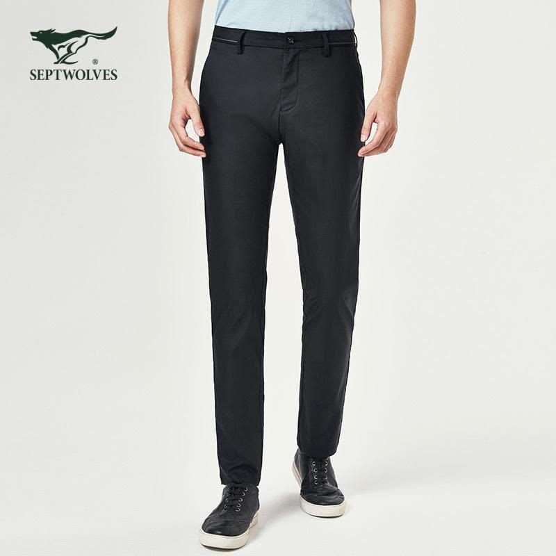 七匹狼休闲裤2019春季男士时尚商务休闲修身微弹长裤子图片
