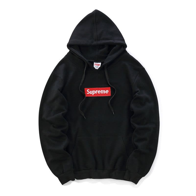 Supreme春秋冬新款套头连帽情侣卫衣男女外套薄款黑红图片