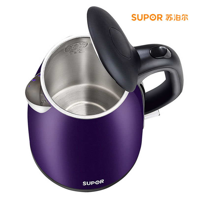苏泊尔（SUPOR）电热水壶 SWF15E06A 1.5L烧水壶 双层防烫 全国联保 深紫色 烧水壶