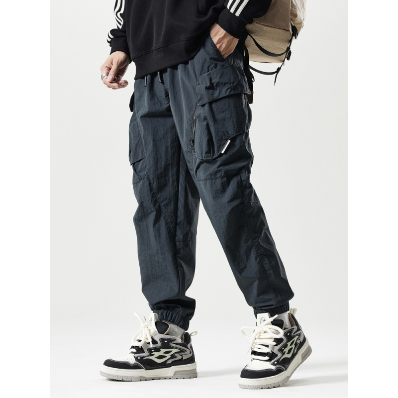 户外登山工装裤男大口袋宽松束脚运动裤子秋冬新款简约休闲裤男士