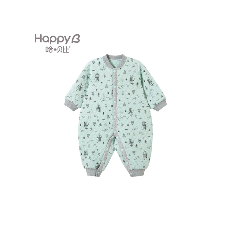 哈贝比（happyB）婴儿连体衣春秋外出卫衣爬服纯棉男女宝宝哈衣新生儿衣服