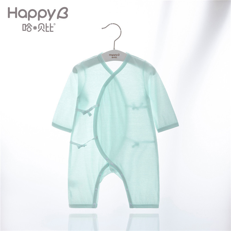 哈贝比（happyB）婴儿衣服男女宝宝纯棉和尚连体衣新生儿春夏薄爬服