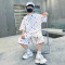 男童夏款短袖套装2025新款中大童洋气潮酷两件套男孩帅气运动夏装