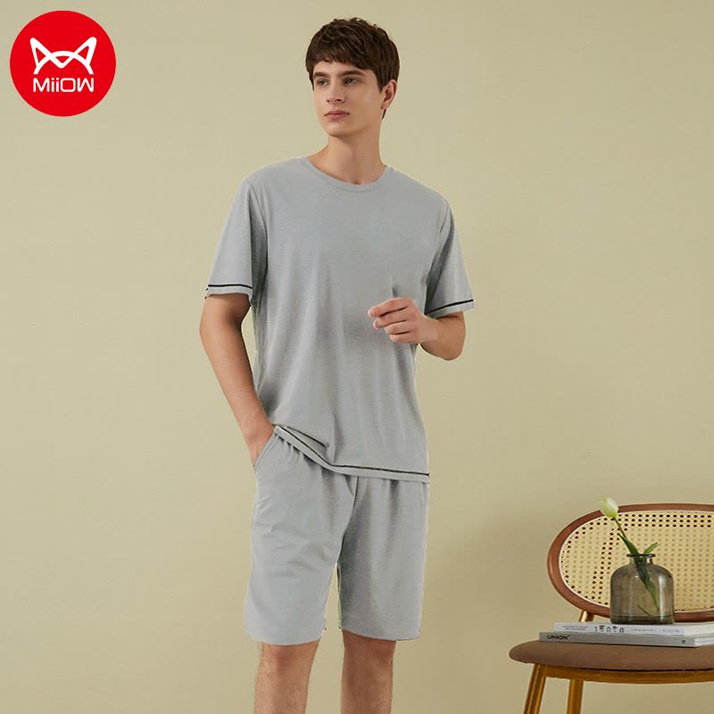 猫人男士女士情侣与家居服套装图片