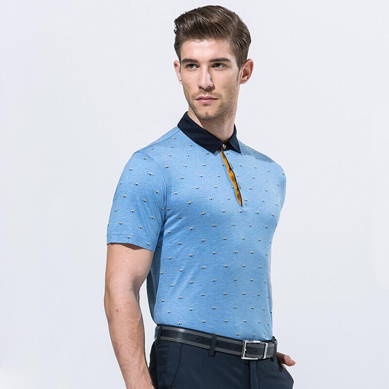 九牧王男装夏季热卖polo衫男短袖翻领波点商务休闲时尚修身t恤/修身版