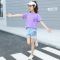 JuSen ShaYu女童夏装2022新款超洋气大童女孩童装时髦网红儿童两件套