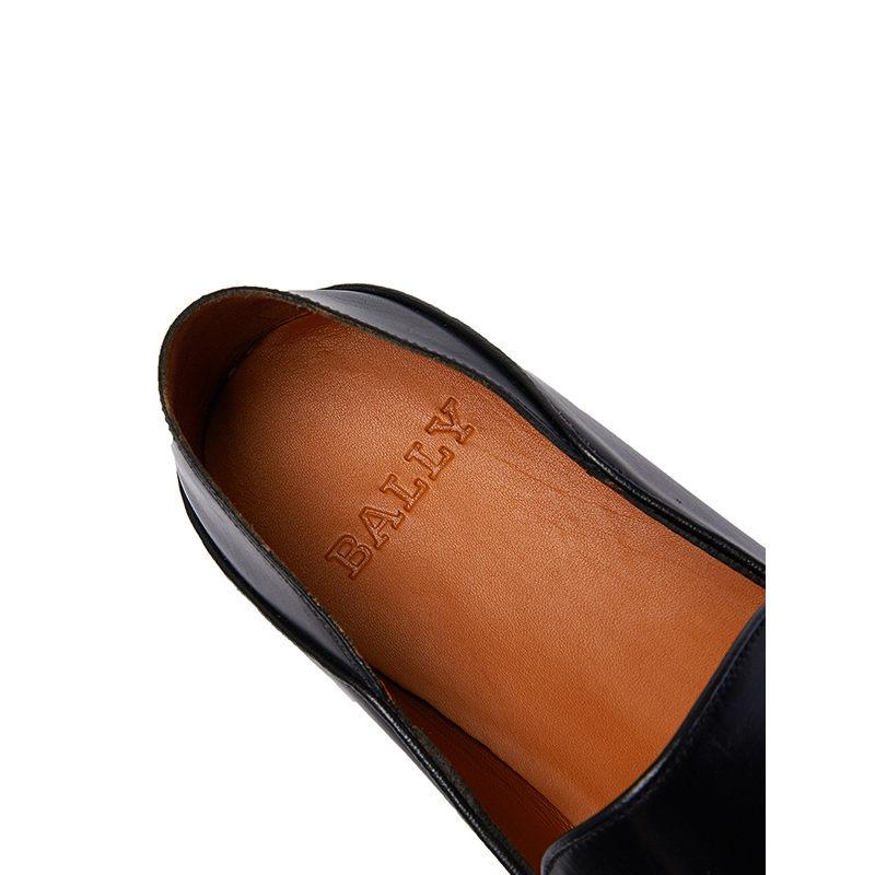 BALLY/巴利 WELITON男士黑色纯色小牛皮巴布什乐福鞋 6220956