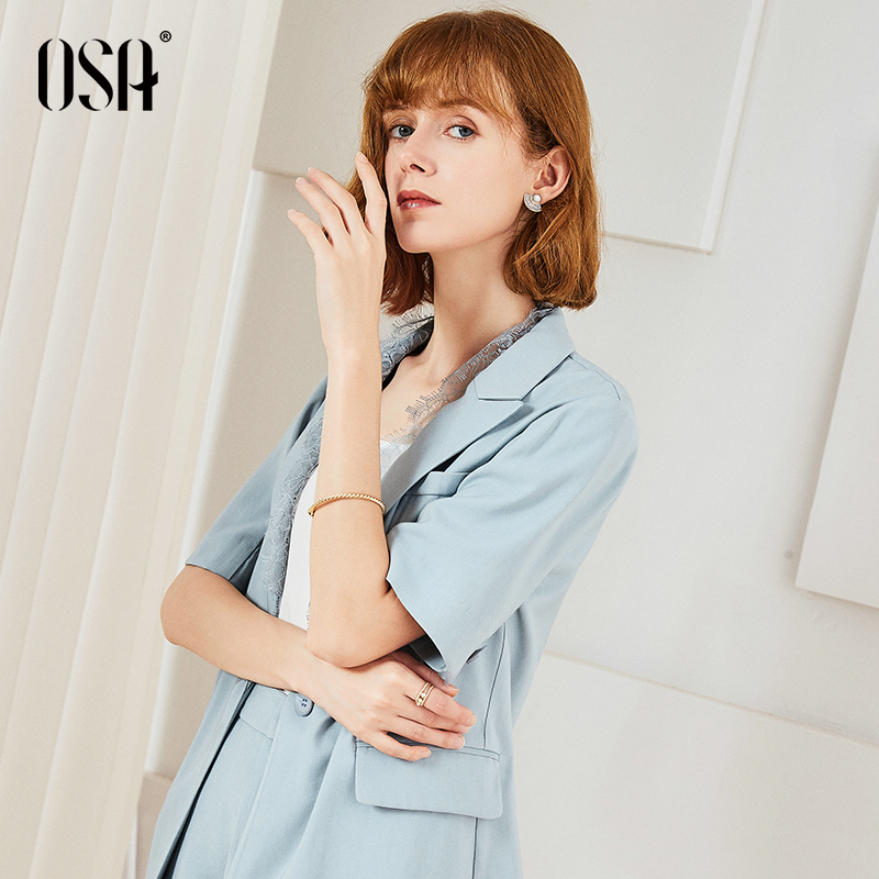 OSA欧莎西装套装女韩版2019新款夏短裤休闲两件套洋气减龄职业装