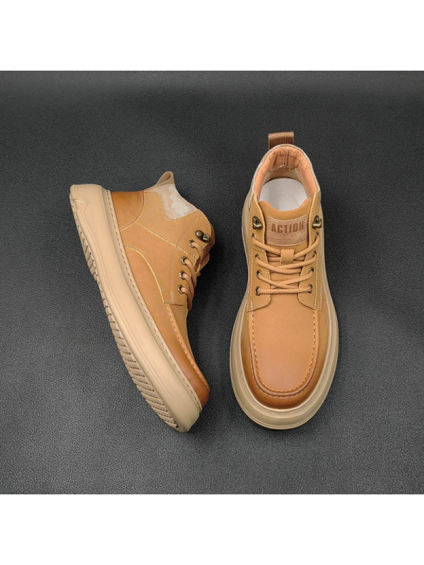 男士真皮马丁靴百搭欧洲站男鞋英伦头层牛皮马丁靴小众休闲皮靴男