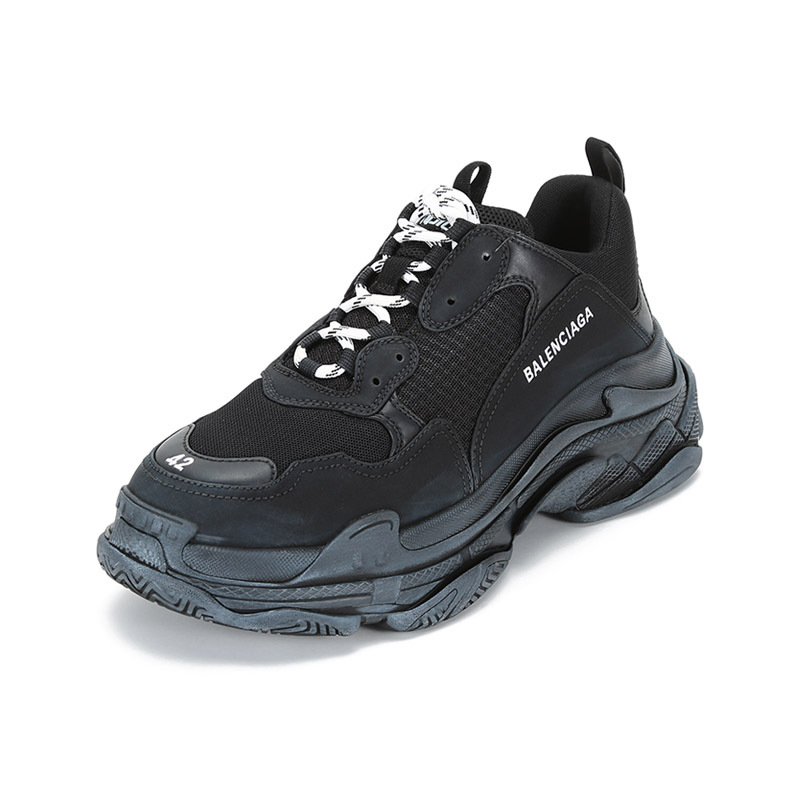 巴黎世家balenciaga男士织物等多种材质拼接系带休闲运动鞋脏脏鞋