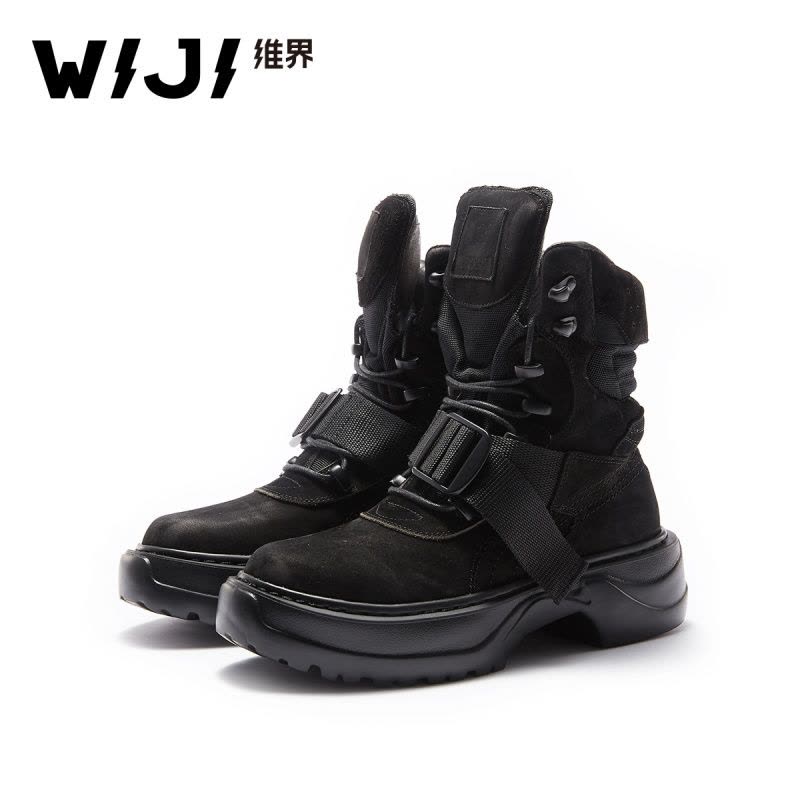 WIJI2019春季新款时装靴休闲时尚潮流女靴青春个性欧美气质女鞋女图片