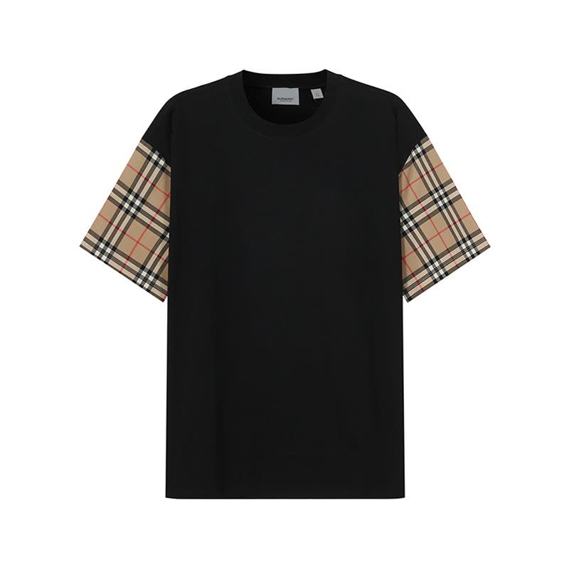 博柏利/巴宝莉 BURBERRY 女款Vintage复古格纹棉质宽松版圆领短袖T恤 80430571图片