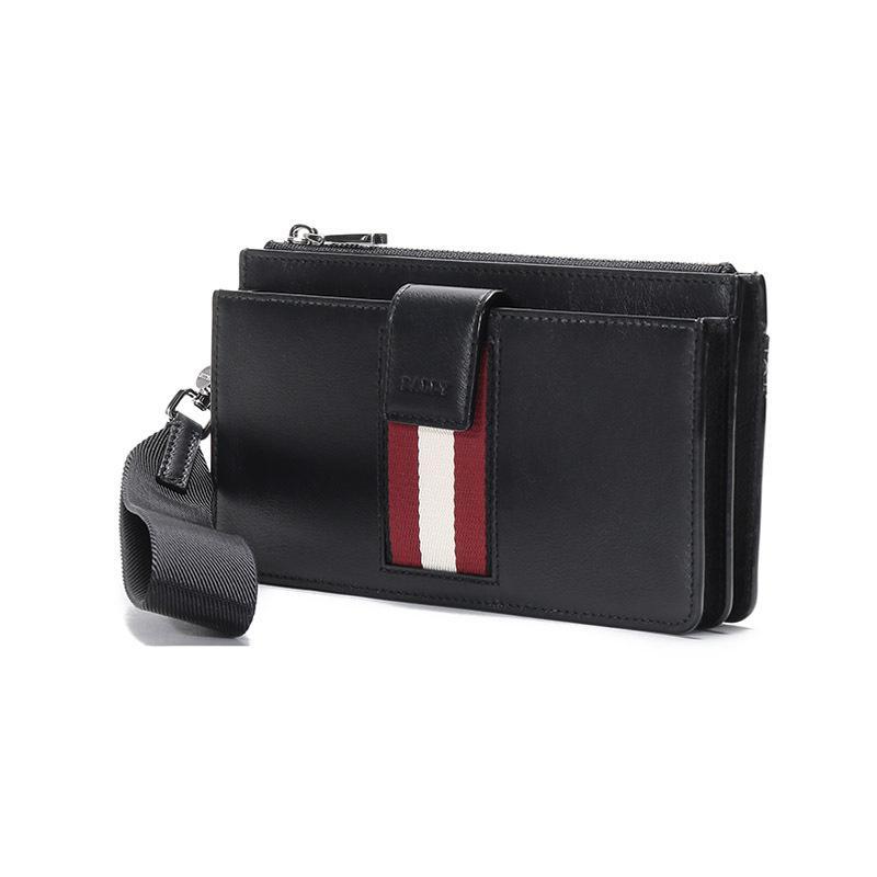 bally巴利男士皮质织物手拿包钱包botehp