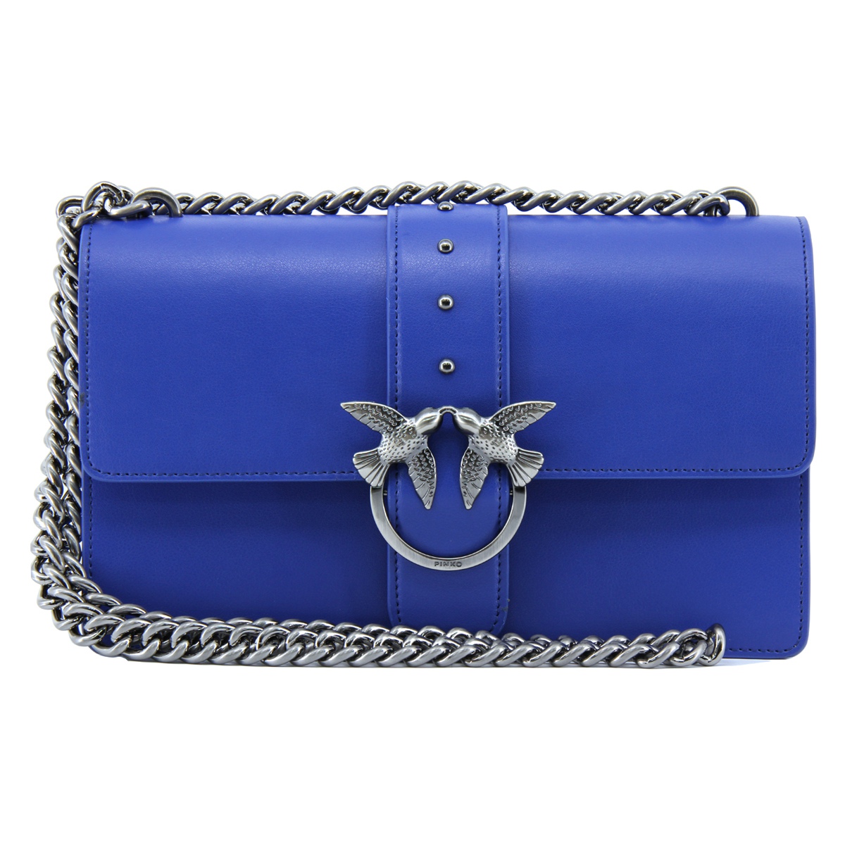 pinko经典双飞燕蓝色pu单肩包pk0007b08tu