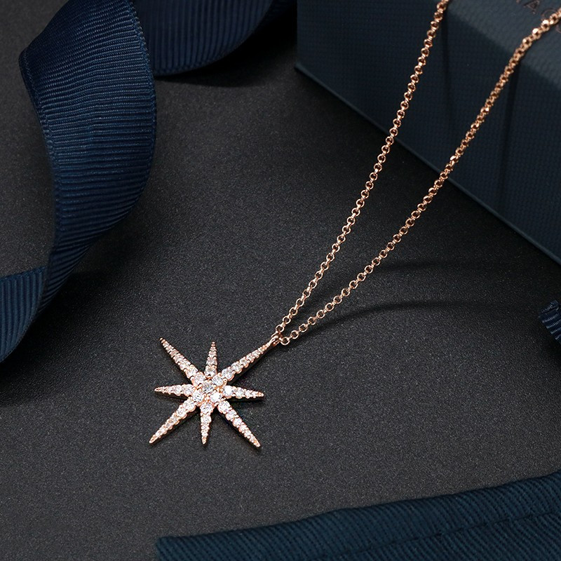 apmmonaco晶钻流星六芒星项链吊坠女锁骨链项链925银送恋人rp9606ox