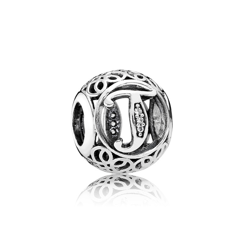 PANDORA潘多拉 复古字母T 925银串饰 791864CZ