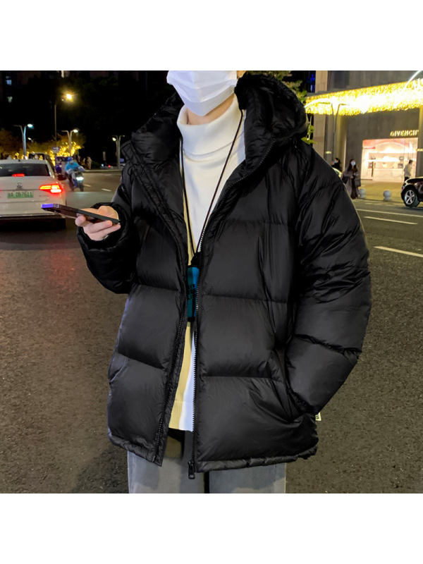 羽绒服男冬季新款抗寒保暖加厚纯色潮流男士外套港风羽绒面包服男