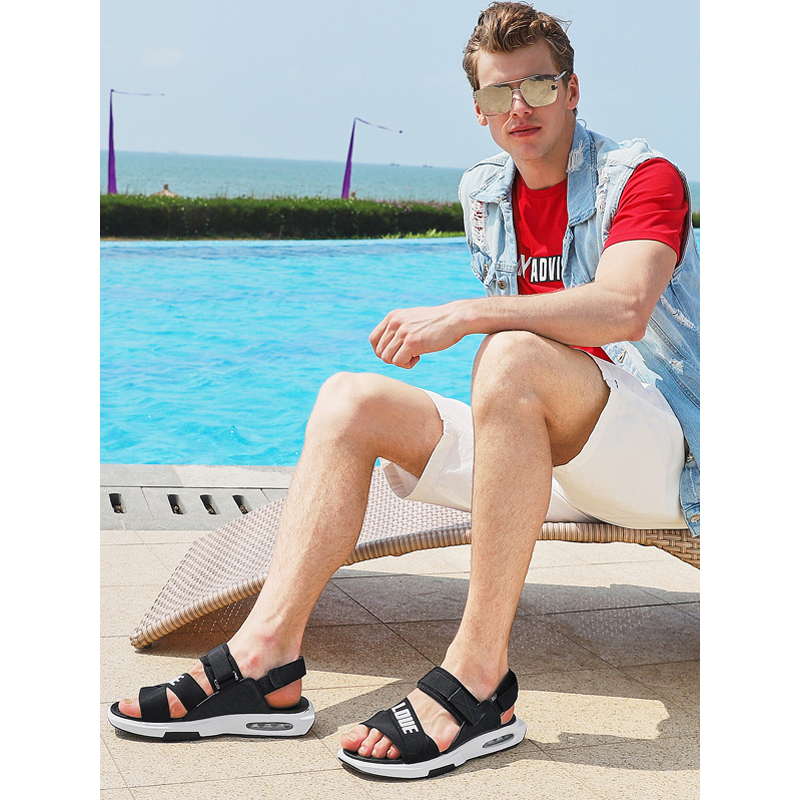 Camel/骆驼2018夏新款潮流男士韩版时尚休闲运动缓震气垫凉鞋男
