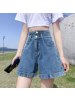 Ceba夏季2022年新款宽松高腰显瘦网红a字阔腿裤潮ins牛仔超短裤女