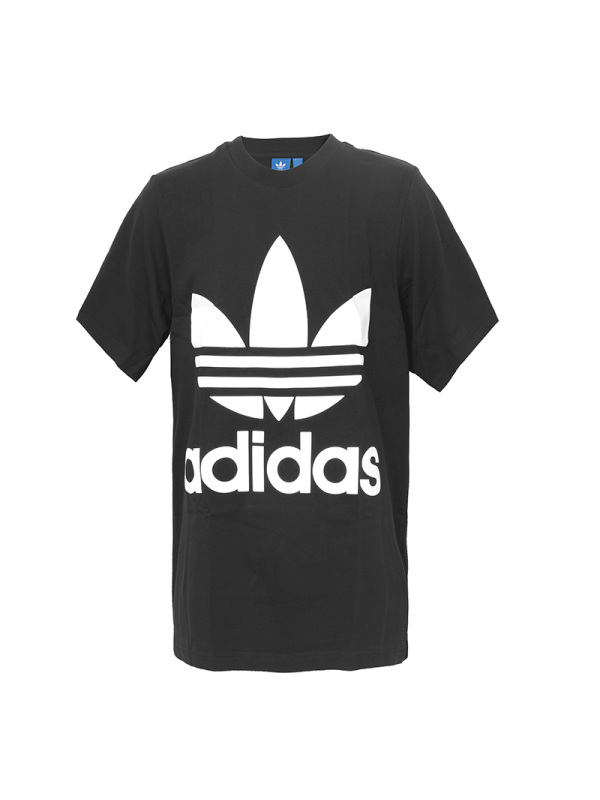 阿迪达斯adidas三叶草春季男子大logo圆领休闲短袖T恤BK7175