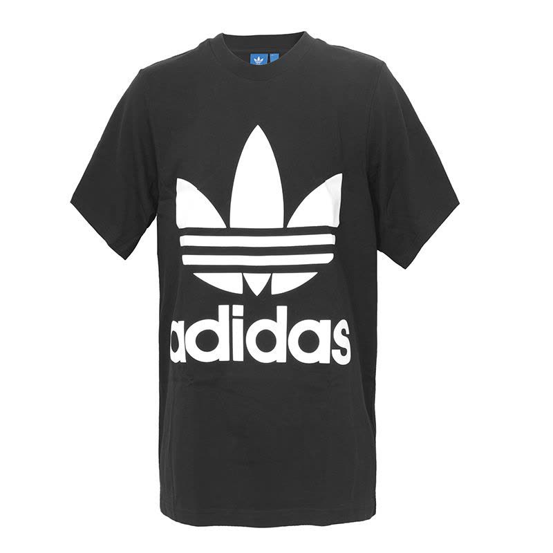 阿迪达斯adidas三叶草春季男子大logo圆领休闲短袖T恤BK7175图片