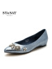 St&Sat/星期六单鞋女羊反绒尖头低跟浅口女鞋SS71111196