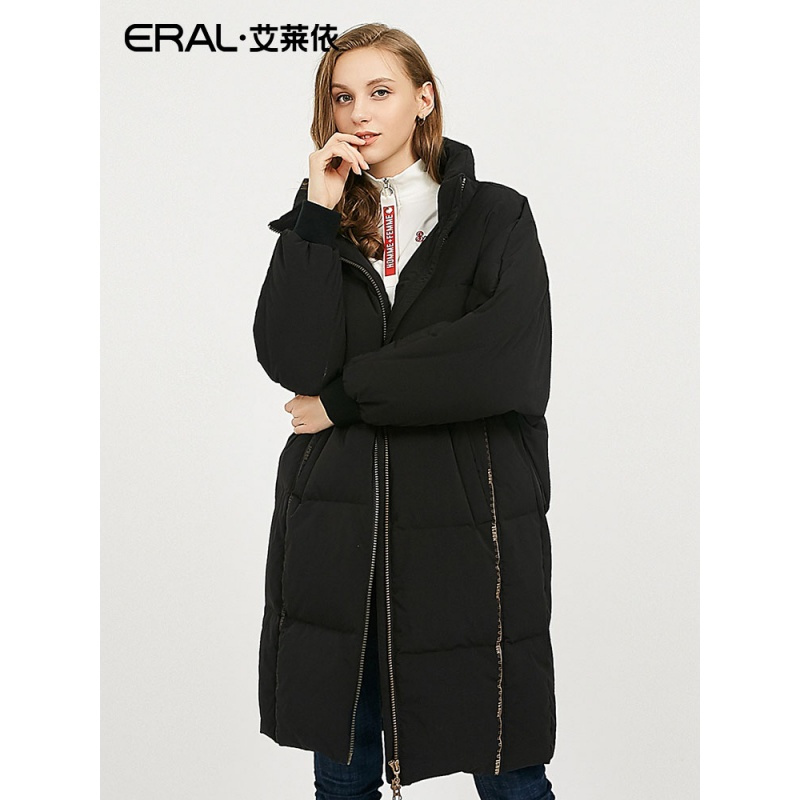 艾莱依2018冬季新款时尚百搭加厚中长款羽绒服女