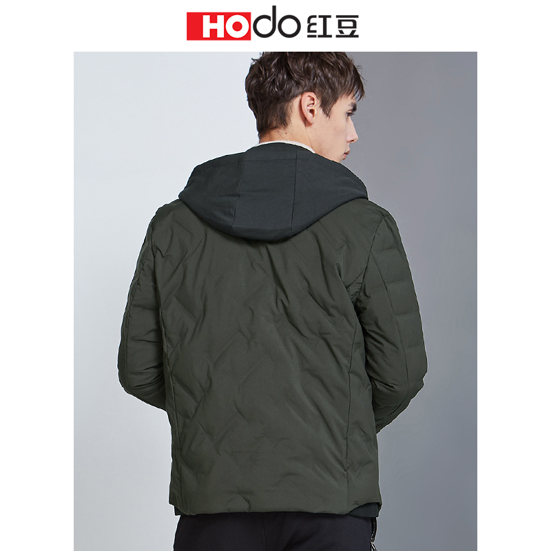 HODO红豆男装冬季男士羽绒服轻时尚连帽休闲加厚保暖羽绒服男外套
