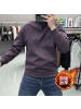 潮牌新款加绒加厚纯色休闲打底男士简约设计青年气质宽松百搭卫衣