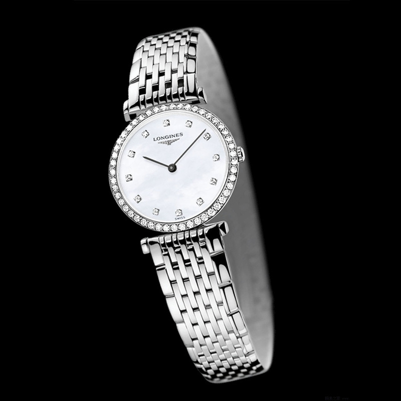 瑞士浪琴longines嘉岚系列女神气质石英表女l42410806钢带镶钻刻度