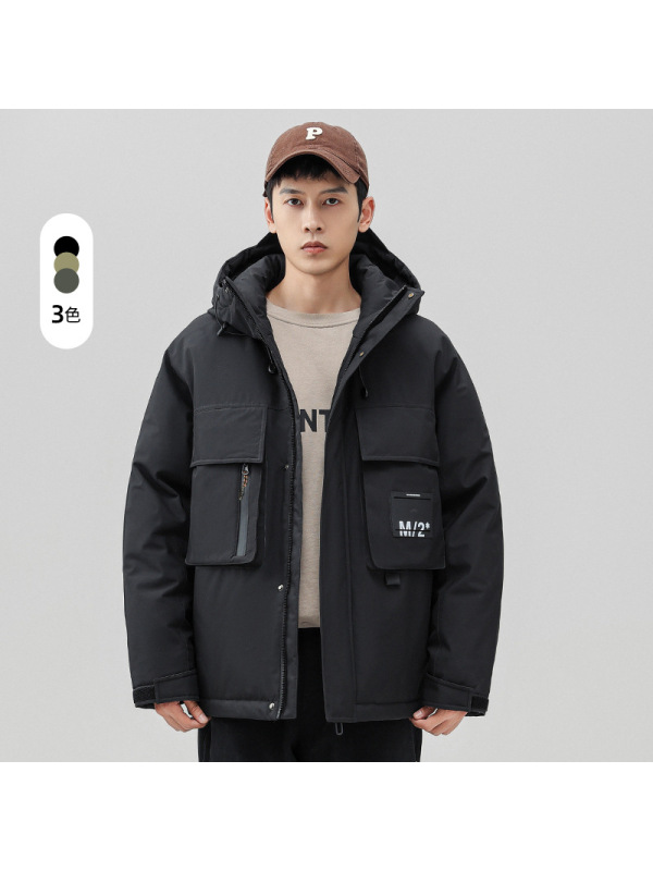 冬季男士羽绒服新款加厚户外连帽宽松休闲90白鸭绒潮牌情侣款外套