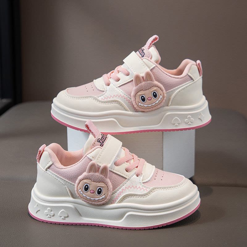 秋季新款儿童运动鞋女童休闲板鞋皮面轻便透气学生女孩跑步鞋图片