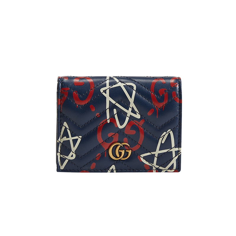 GUCCI/古驰 Marmont系列GG星星涂鸦短款绗缝卡包女士钱包 其他449421